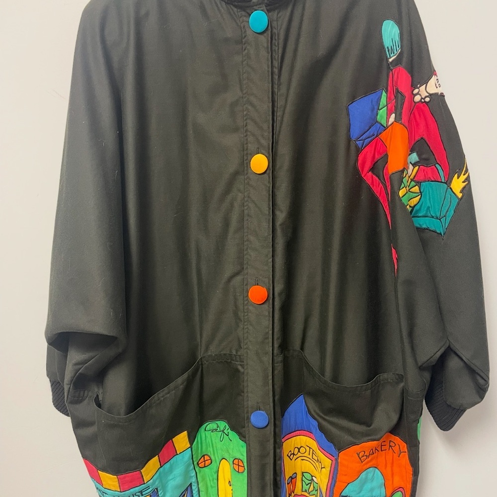 Vintage Hand Painted Silks XL Jacket